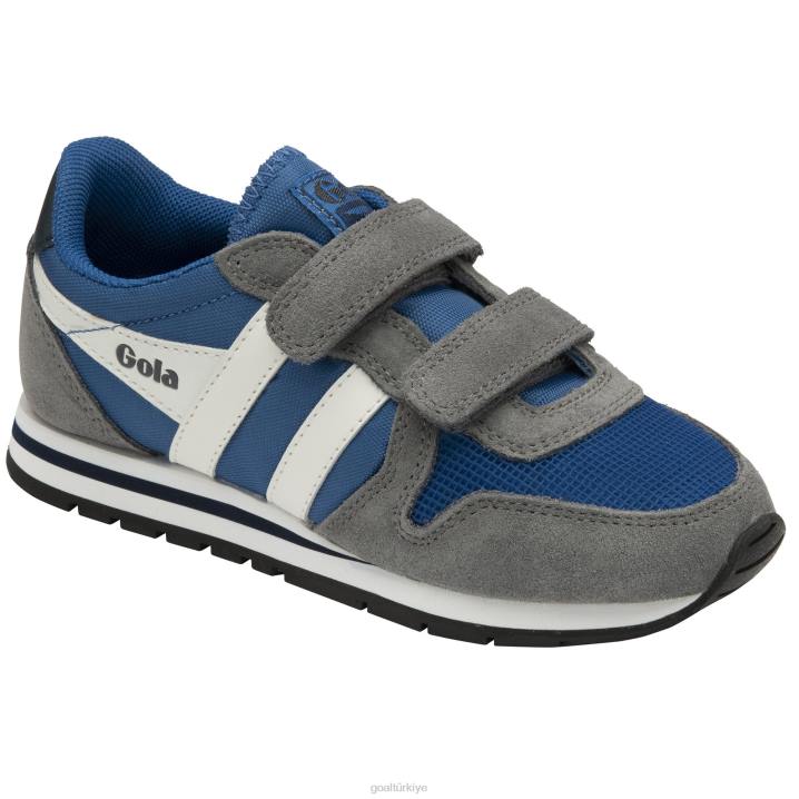 ayakkabı Z2PF679 çocuklar Gola klasik daytona kayış spor ayakkabı deniz mavisi/gölge/beyaz