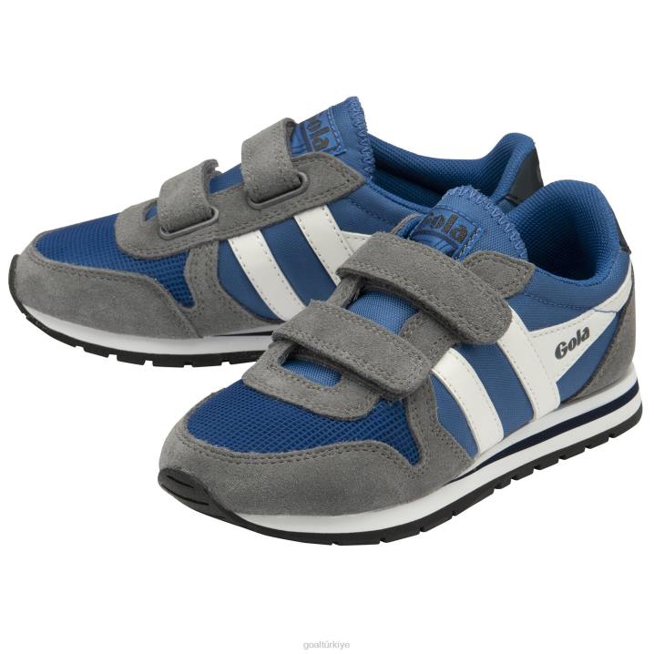 ayakkabı Z2PF679 çocuklar Gola klasik daytona kayış spor ayakkabı deniz mavisi/gölge/beyaz