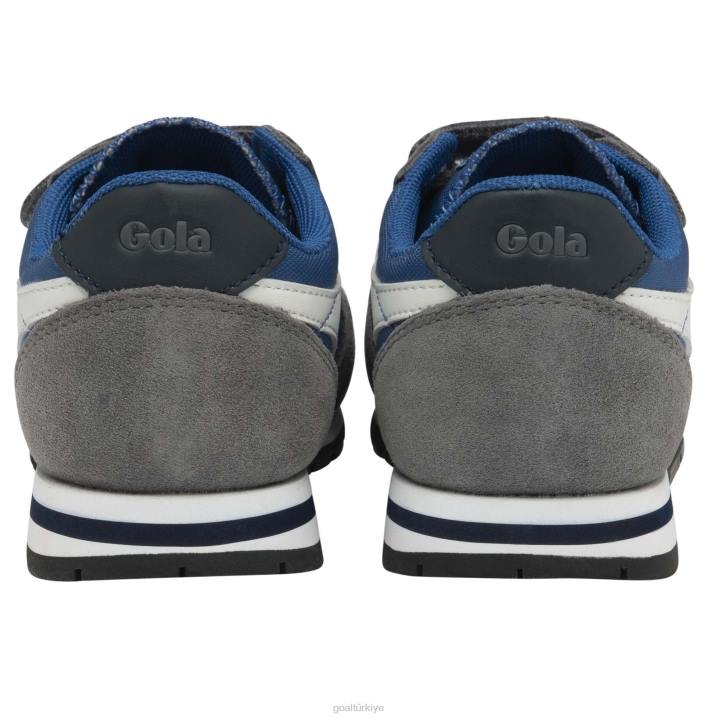 ayakkabı Z2PF679 çocuklar Gola klasik daytona kayış spor ayakkabı deniz mavisi/gölge/beyaz