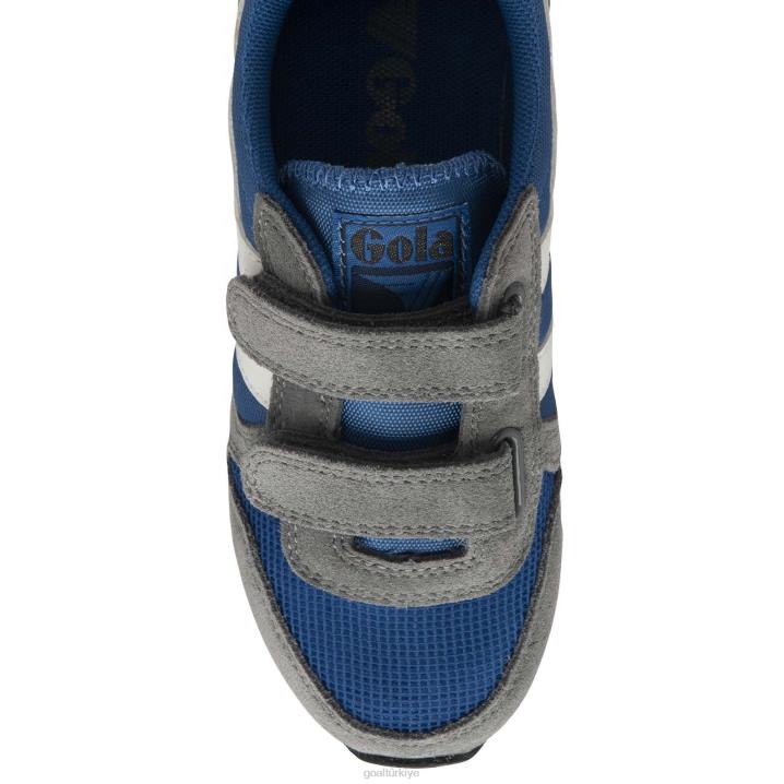 ayakkabı Z2PF679 çocuklar Gola klasik daytona kayış spor ayakkabı deniz mavisi/gölge/beyaz