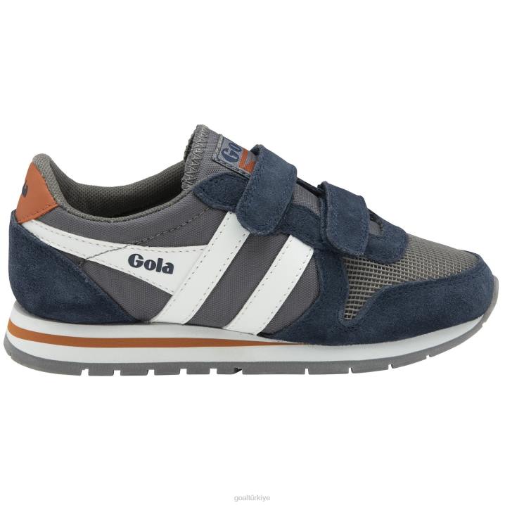 ayakkabı Z2PF680 çocuklar Gola klasik daytona kayış spor ayakkabı lacivert/kül/beyaz