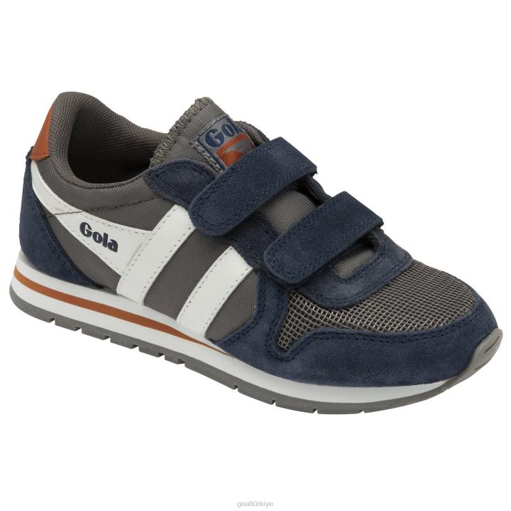 ayakkabı Z2PF680 çocuklar Gola klasik daytona kayış spor ayakkabı lacivert/kül/beyaz