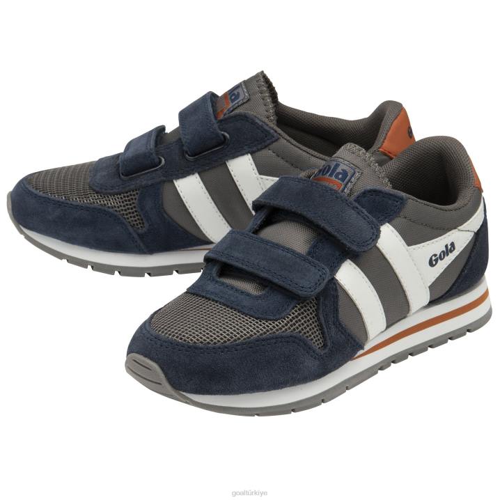 ayakkabı Z2PF680 çocuklar Gola klasik daytona kayış spor ayakkabı lacivert/kül/beyaz