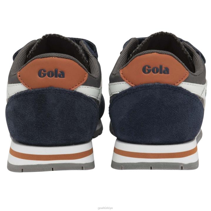 ayakkabı Z2PF680 çocuklar Gola klasik daytona kayış spor ayakkabı lacivert/kül/beyaz