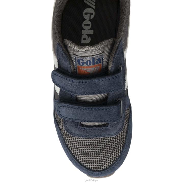 ayakkabı Z2PF680 çocuklar Gola klasik daytona kayış spor ayakkabı lacivert/kül/beyaz
