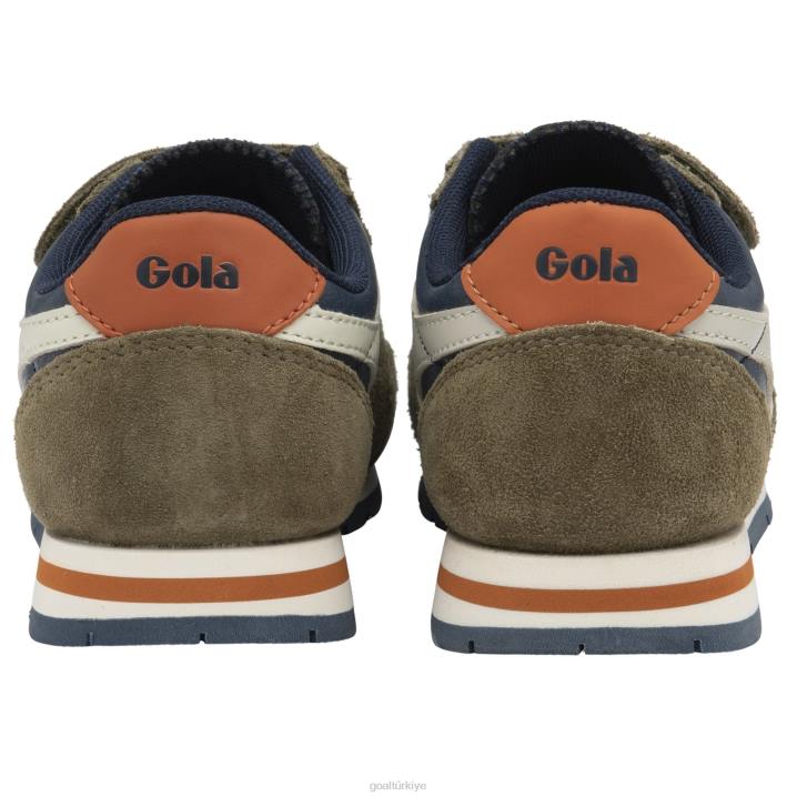 ayakkabı Z2PF682 çocuklar Gola klasik daytona saf kayış spor ayakkabı lacivert/haki/kırık beyaz