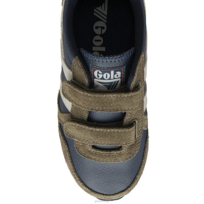 ayakkabı Z2PF682 çocuklar Gola klasik daytona saf kayış spor ayakkabı lacivert/haki/kırık beyaz