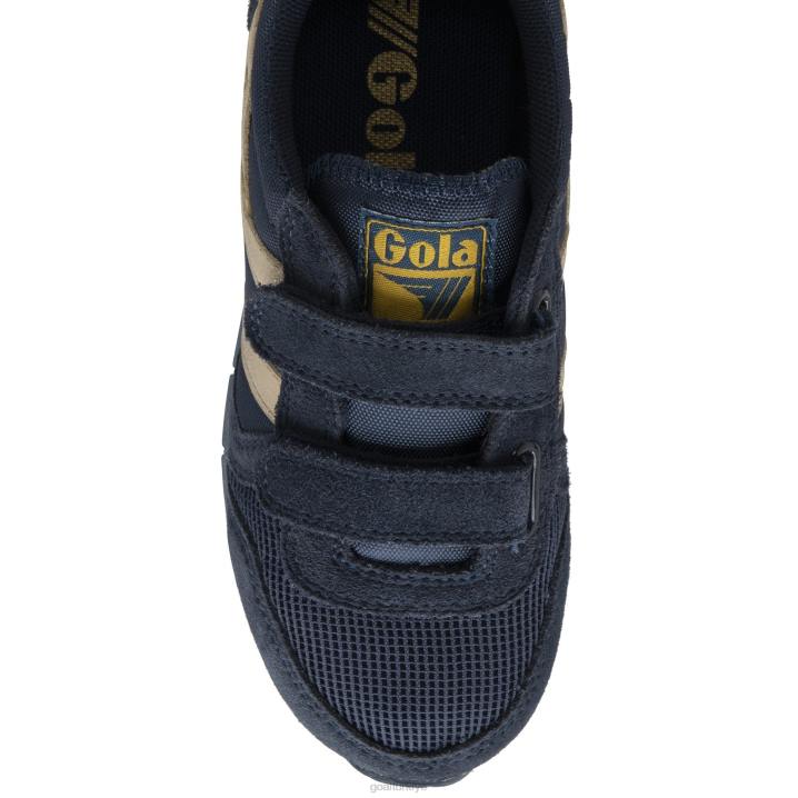 ayakkabı Z2PF683 çocuklar Gola klasik daytona ayna askılı spor ayakkabı lacivert/altın