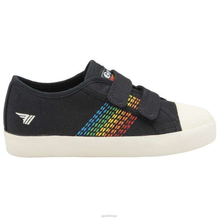 ayakkabı Z2PF684 çocuklar Gola vegan klasikleri coaster gökkuşağı dikiş askılı spor ayakkabı siyah/çoklu