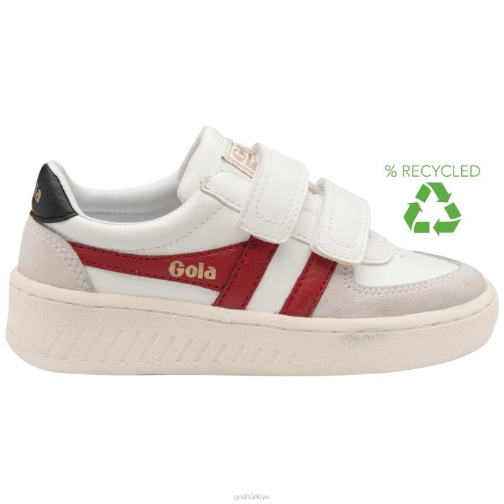 ayakkabı Z2PF688 çocuklar Gola klasik grandslam klasik askılı spor ayakkabı beyaz/koyu kırmızı/siyah