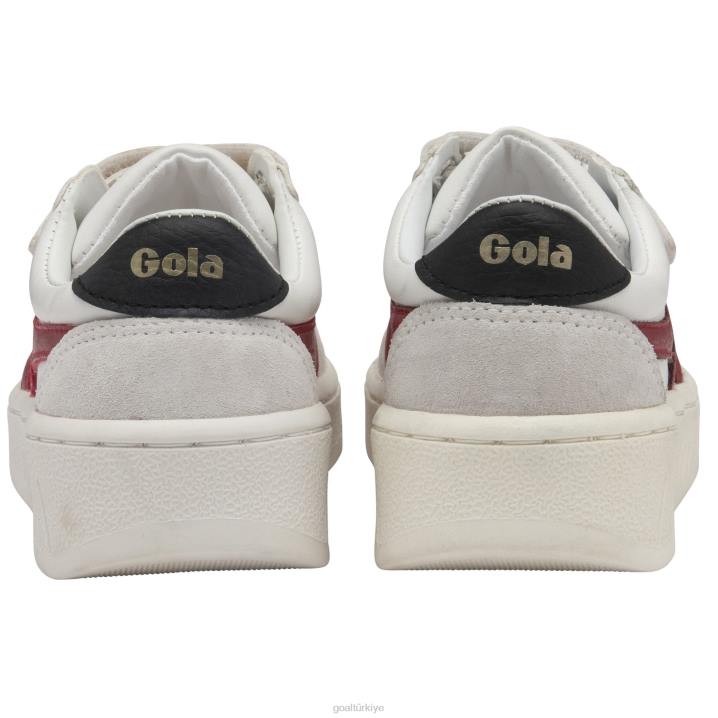 ayakkabı Z2PF688 çocuklar Gola klasik grandslam klasik askılı spor ayakkabı beyaz/koyu kırmızı/siyah