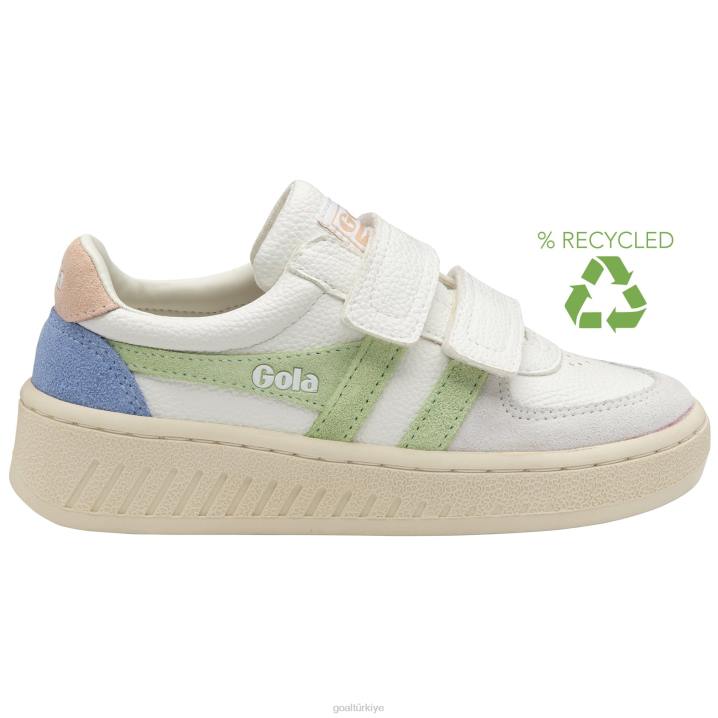 ayakkabı Z2PF691 çocuklar Gola klasik grandslam trident askılı spor ayakkabı beyaz/patina yeşili/inci pembesi