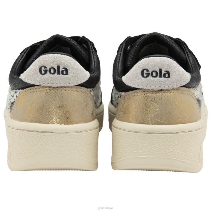 ayakkabı Z2PF692 çocuklar Gola klasik grandslam tropik askılı spor ayakkabı siyah/çita/altın