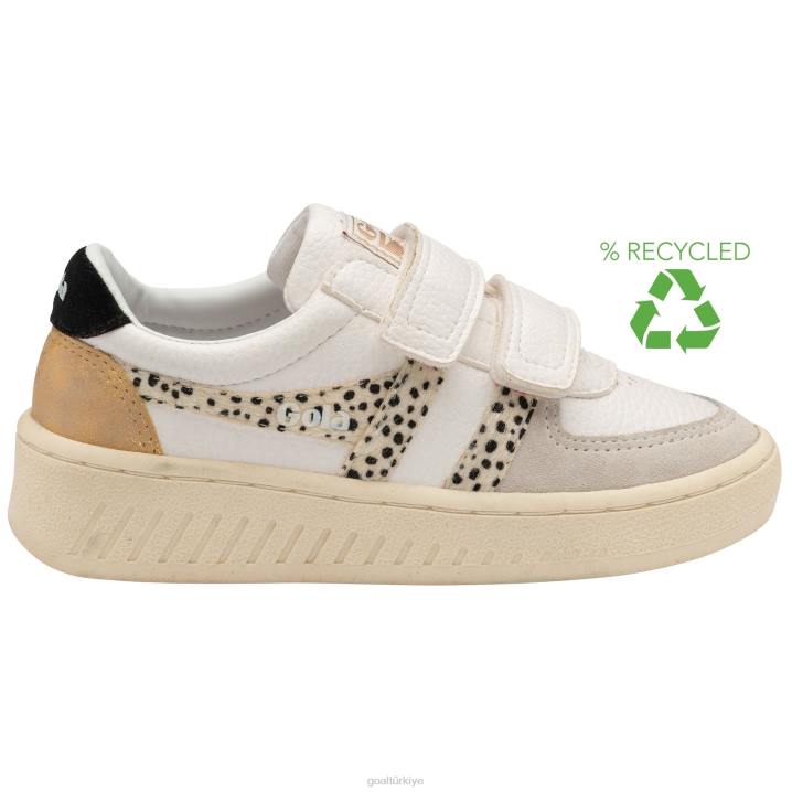 ayakkabı Z2PF693 çocuklar Gola klasik grandslam tropik askılı spor ayakkabı beyaz/çita/altın