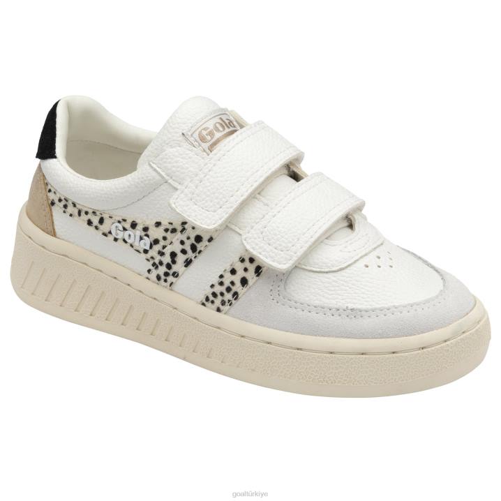 ayakkabı Z2PF693 çocuklar Gola klasik grandslam tropik askılı spor ayakkabı beyaz/çita/altın