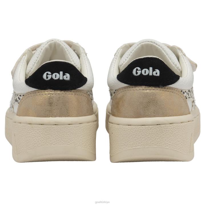 ayakkabı Z2PF693 çocuklar Gola klasik grandslam tropik askılı spor ayakkabı beyaz/çita/altın