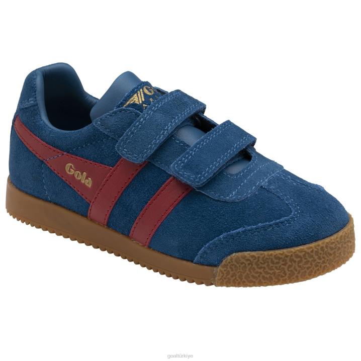 ayakkabı Z2PF699 çocuklar Gola klasik harrier kayış spor ayakkabı deniz mavisi/koyu kırmızı