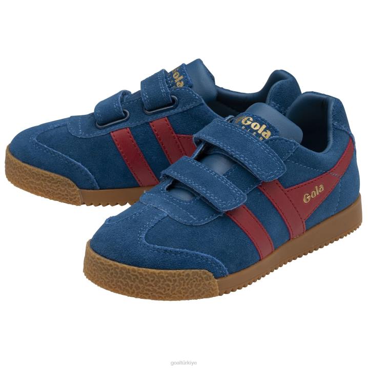 ayakkabı Z2PF699 çocuklar Gola klasik harrier kayış spor ayakkabı deniz mavisi/koyu kırmızı