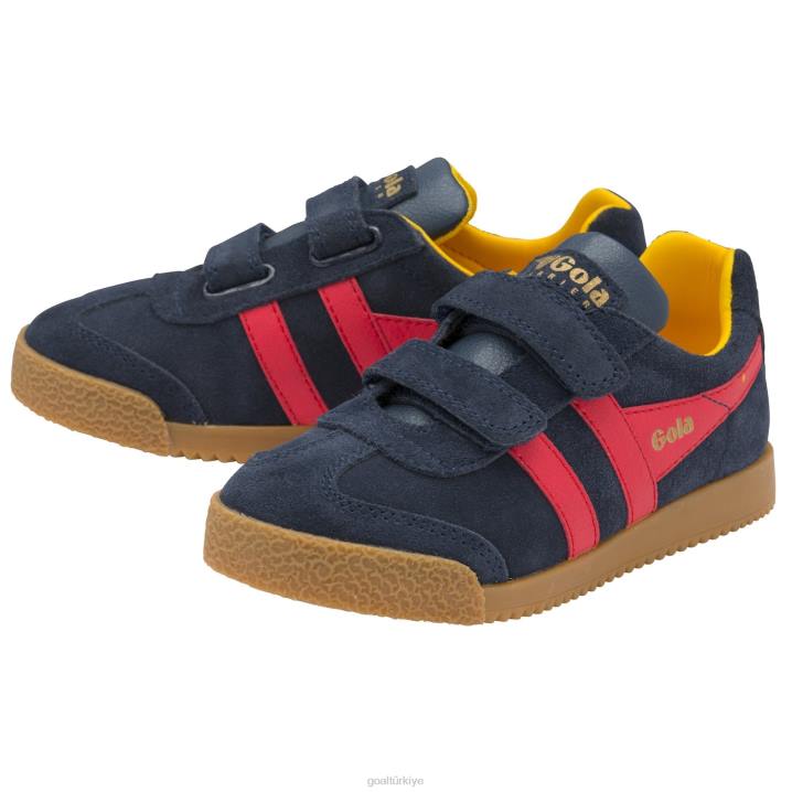 ayakkabı Z2PF701 çocuklar Gola klasik harrier kayış spor ayakkabı lacivert/kırmızı/güneş