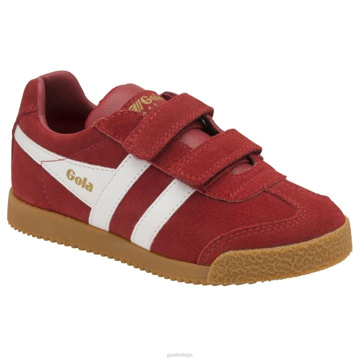 ayakkabı Z2PF703 çocuklar Gola klasik harrier kayış spor ayakkabı koyu kırmızı/beyaz