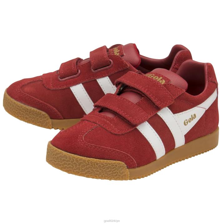 ayakkabı Z2PF703 çocuklar Gola klasik harrier kayış spor ayakkabı koyu kırmızı/beyaz