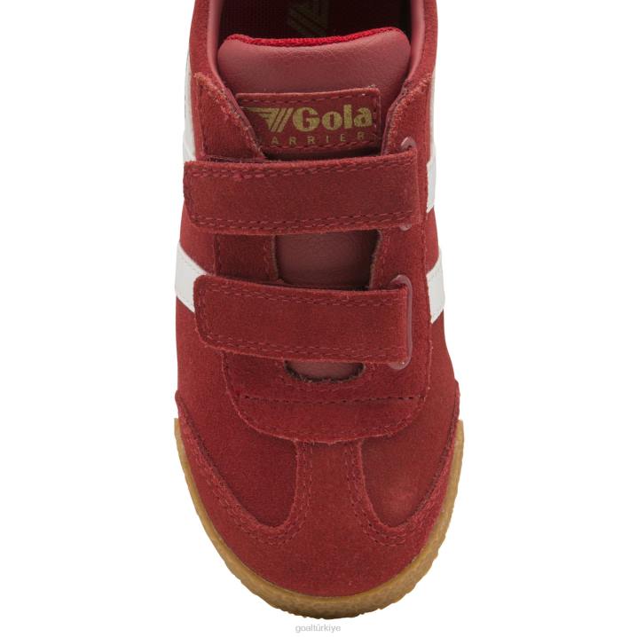 ayakkabı Z2PF703 çocuklar Gola klasik harrier kayış spor ayakkabı koyu kırmızı/beyaz