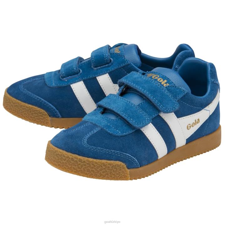 ayakkabı Z2PF706 çocuklar Gola klasik harrier kayış spor ayakkabı deniz mavisi/beyaz