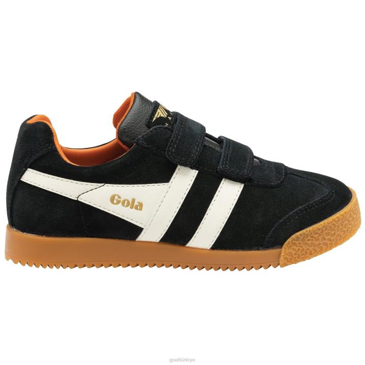 ayakkabı Z2PF707 çocuklar Gola klasik harrier kayış spor ayakkabı siyah/kırık beyaz/karamsar turuncu