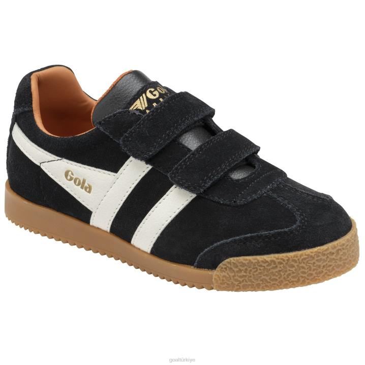 ayakkabı Z2PF707 çocuklar Gola klasik harrier kayış spor ayakkabı siyah/kırık beyaz/karamsar turuncu
