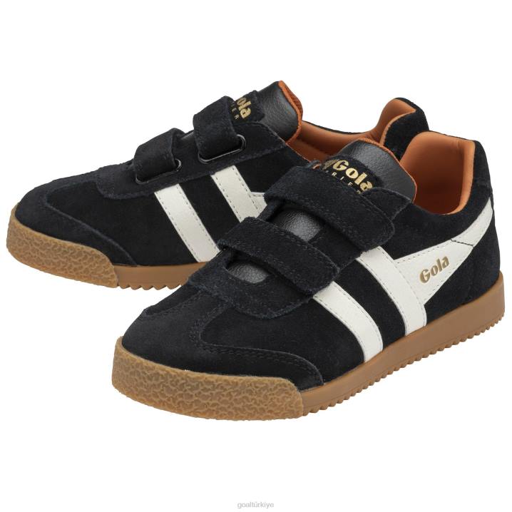 ayakkabı Z2PF707 çocuklar Gola klasik harrier kayış spor ayakkabı siyah/kırık beyaz/karamsar turuncu