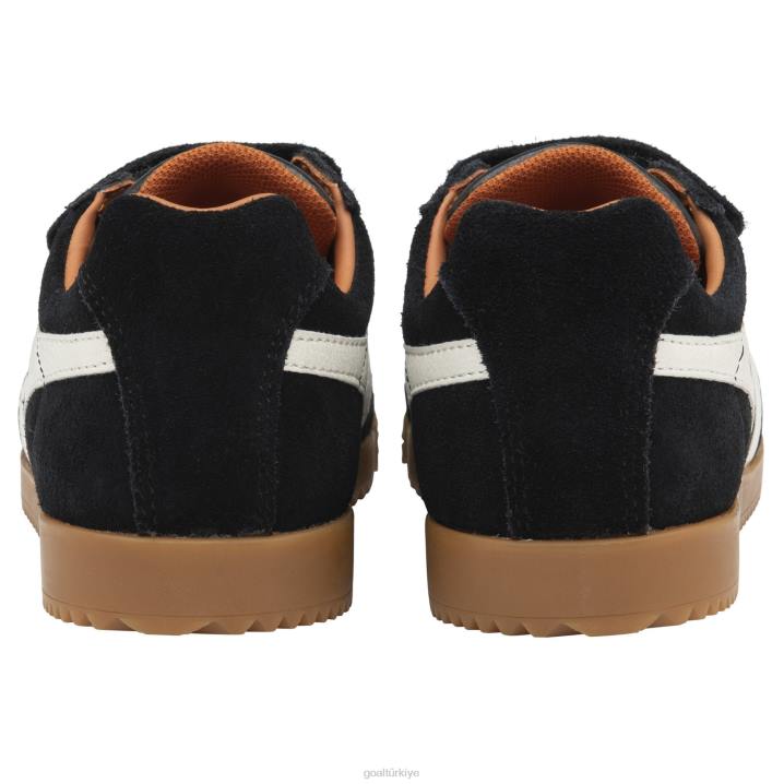 ayakkabı Z2PF707 çocuklar Gola klasik harrier kayış spor ayakkabı siyah/kırık beyaz/karamsar turuncu