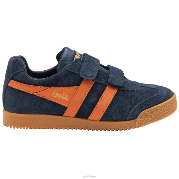 ayakkabı Z2PF708 çocuklar Gola klasik harrier kayış spor ayakkabı lacivert/karamsar turuncu