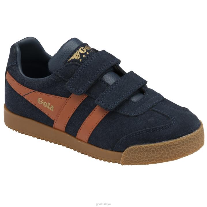 ayakkabı Z2PF708 çocuklar Gola klasik harrier kayış spor ayakkabı lacivert/karamsar turuncu