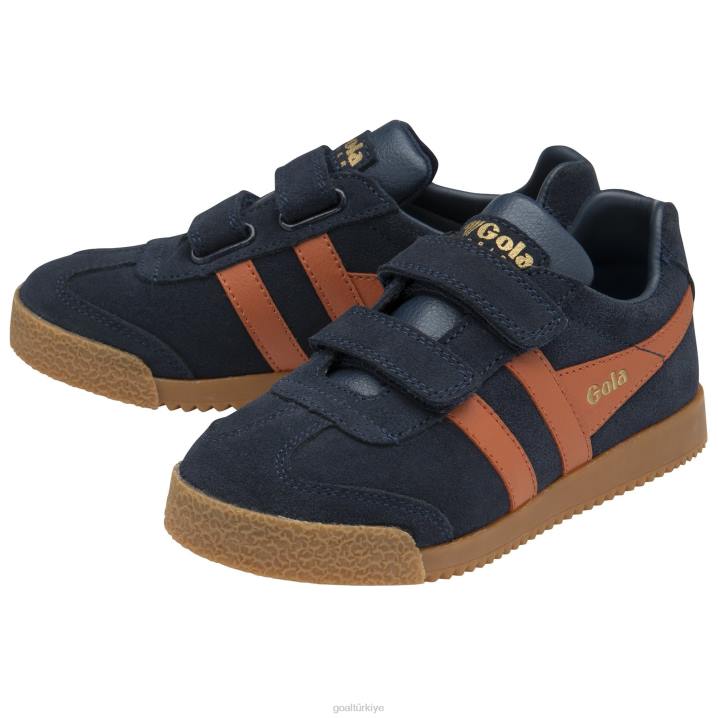 ayakkabı Z2PF708 çocuklar Gola klasik harrier kayış spor ayakkabı lacivert/karamsar turuncu