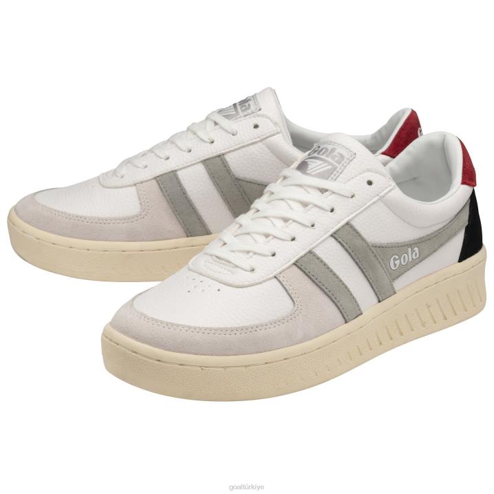 ayakkabı Z2PF190 erkekler Gola klasik grandslam trident spor ayakkabı beyaz/açık gri/koyu kırmızı