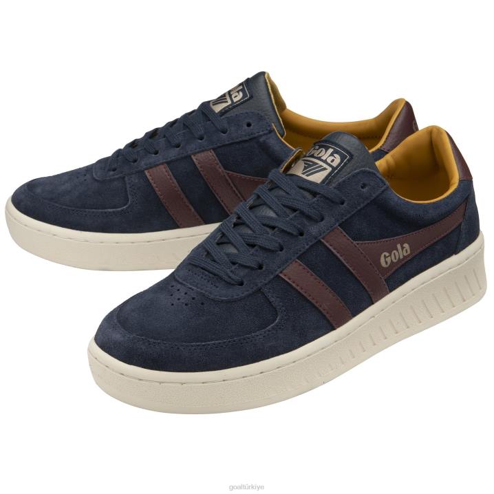 ayakkabı Z2PF194 erkekler Gola klasik grandslam süet spor ayakkabı lacivert/bordo/güneş