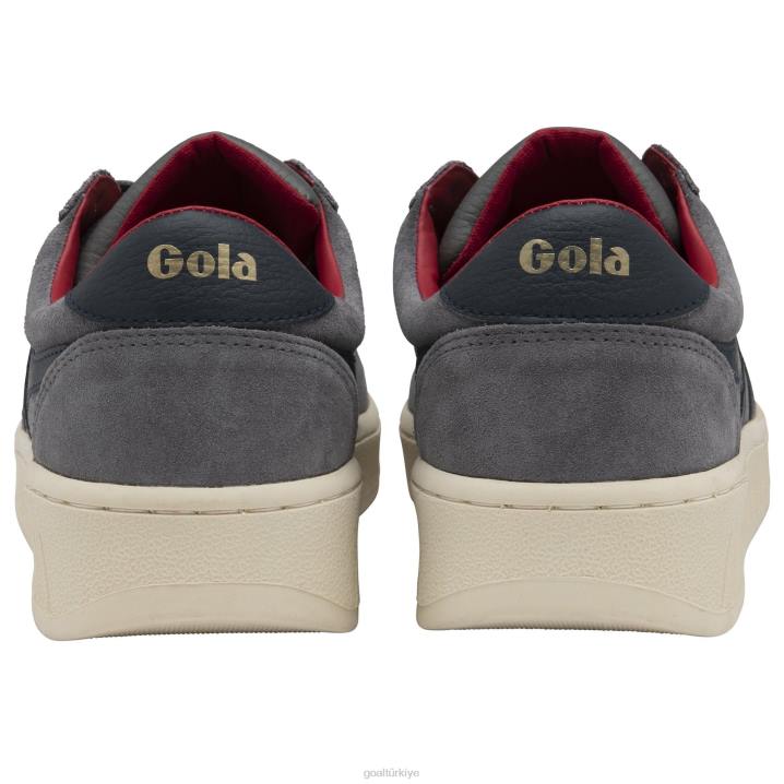 ayakkabı Z2PF196 erkekler Gola klasik grandslam süet spor ayakkabı gölge/lacivert/koyu kırmızı