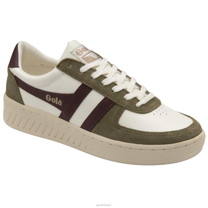 ayakkabı Z2PF246 erkekler Gola klasik grandslam dörtgen spor ayakkabı kırık beyaz/haki/bordo