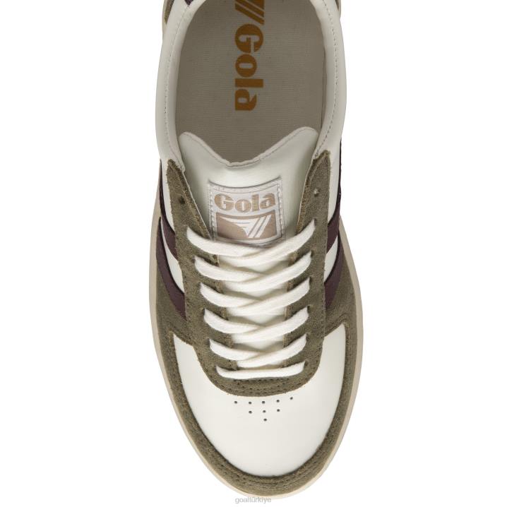 ayakkabı Z2PF246 erkekler Gola klasik grandslam dörtgen spor ayakkabı kırık beyaz/haki/bordo