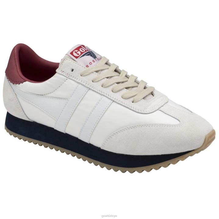ayakkabı Z2PF31 erkekler Gola klasik boston \'78 spor ayakkabı kırık beyaz/lacivert/koyu kırmızı