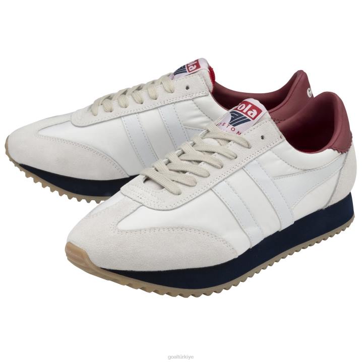 ayakkabı Z2PF31 erkekler Gola klasik boston \'78 spor ayakkabı kırık beyaz/lacivert/koyu kırmızı