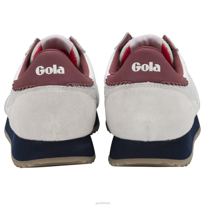 ayakkabı Z2PF31 erkekler Gola klasik boston \'78 spor ayakkabı kırık beyaz/lacivert/koyu kırmızı