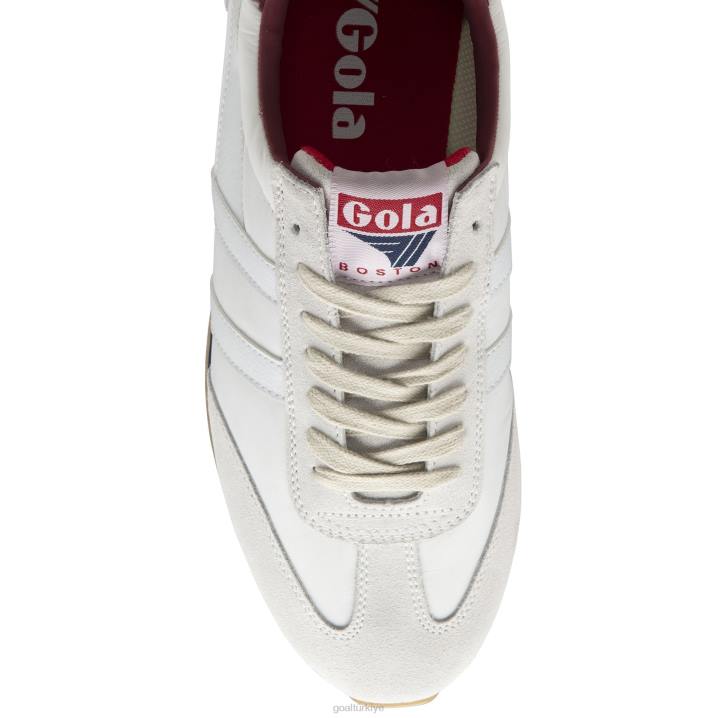 ayakkabı Z2PF31 erkekler Gola klasik boston \'78 spor ayakkabı kırık beyaz/lacivert/koyu kırmızı