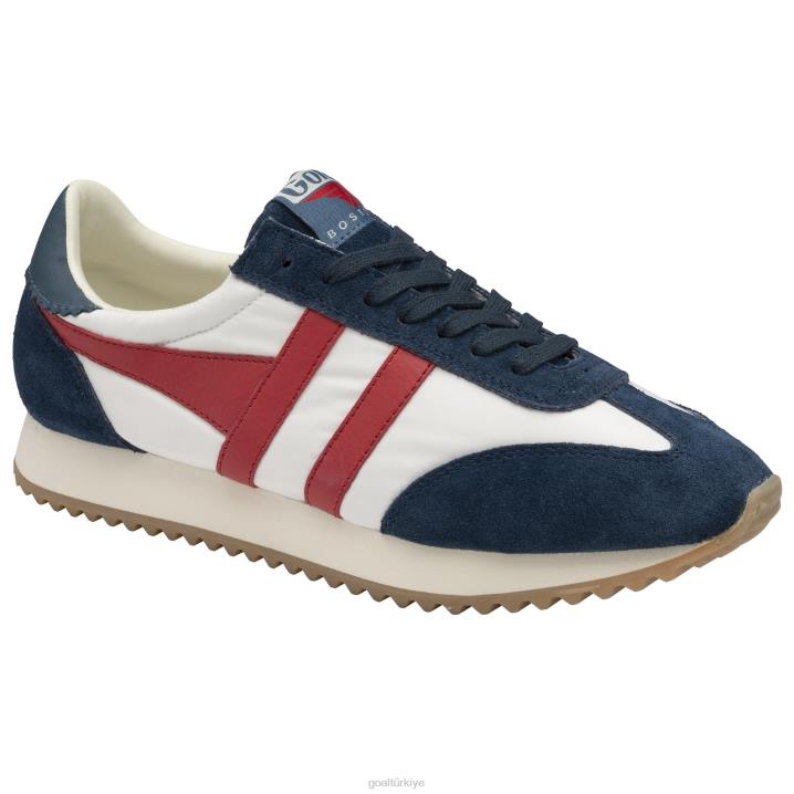 ayakkabı Z2PF32 erkekler Gola klasik boston \'78 spor ayakkabı eski mavi/kırık beyaz/koyu kırmızı