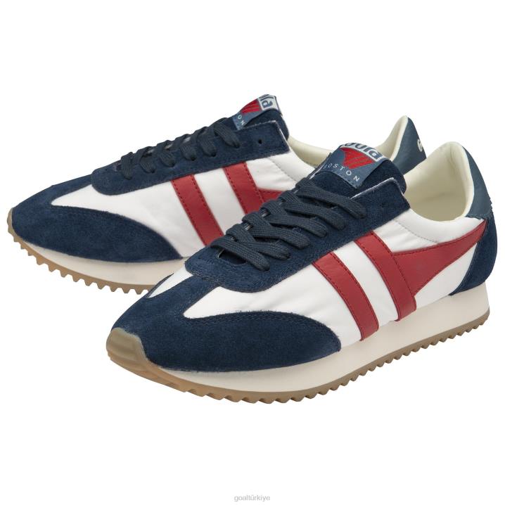 ayakkabı Z2PF32 erkekler Gola klasik boston \'78 spor ayakkabı eski mavi/kırık beyaz/koyu kırmızı
