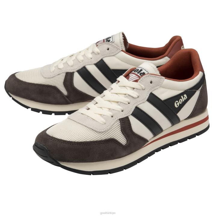 ayakkabı Z2PF41 erkekler Gola klasik daytona spor ayakkabı 1 kırık beyaz/koyu kahverengi/siyah