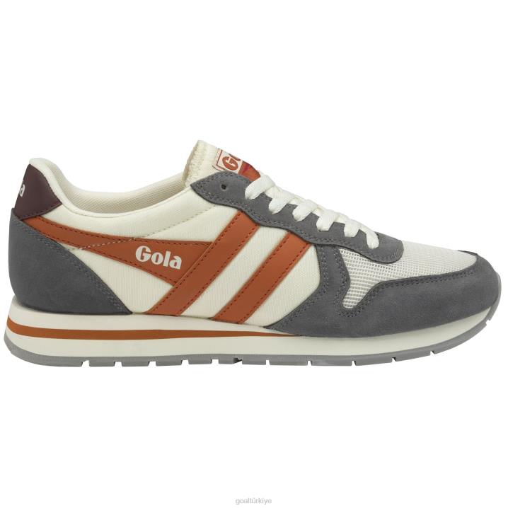 ayakkabı Z2PF48 erkekler Gola klasik daytona spor ayakkabı 2 kırık beyaz/kül/karamsar turuncu