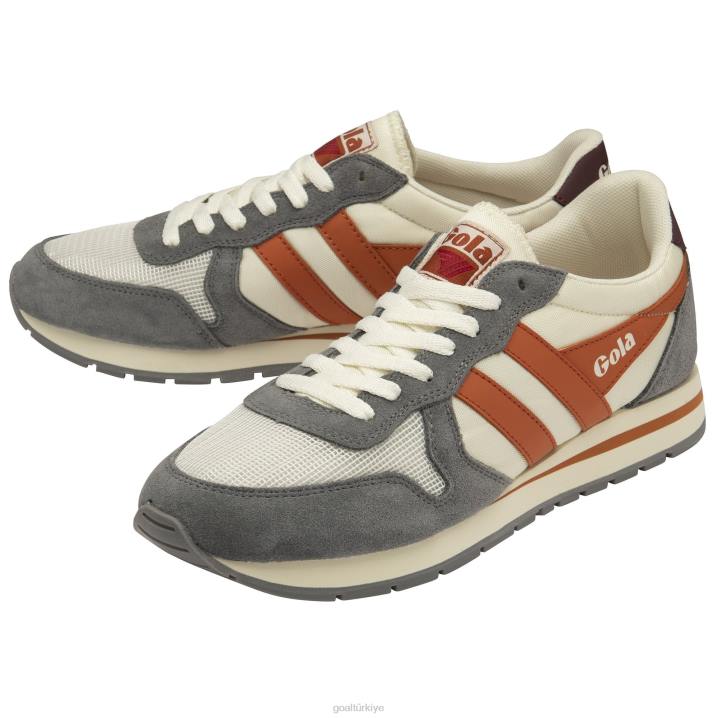ayakkabı Z2PF48 erkekler Gola klasik daytona spor ayakkabı 2 kırık beyaz/kül/karamsar turuncu
