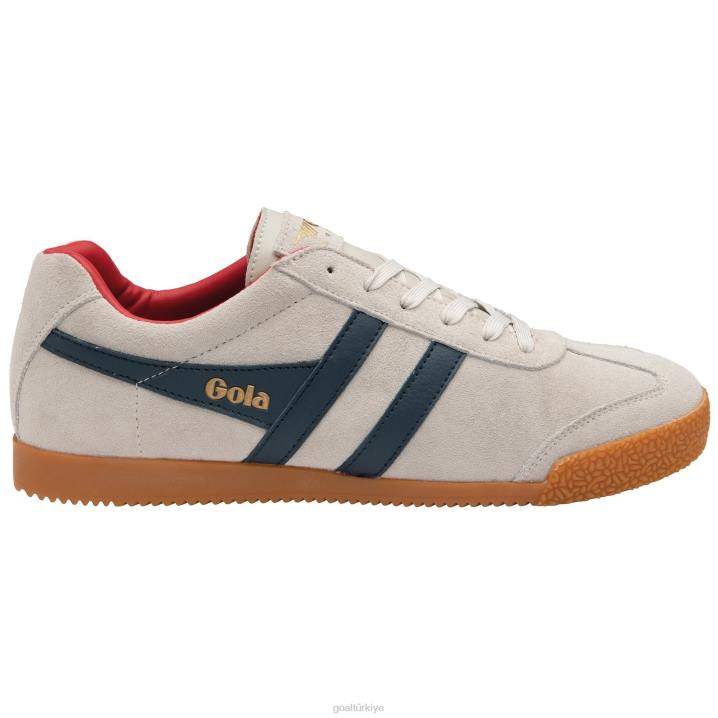 ayakkabı Z2PF129 erkekler Gola klasik harrier süet spor ayakkabı 4 kırık beyaz/eski mavi/koyu kırmızı
