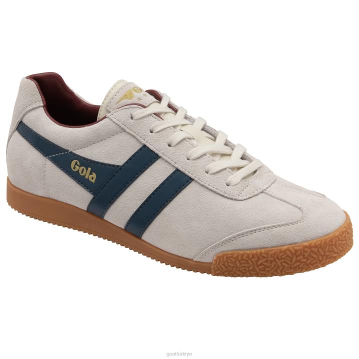 ayakkabı Z2PF129 erkekler Gola klasik harrier süet spor ayakkabı 4 kırık beyaz/eski mavi/koyu kırmızı